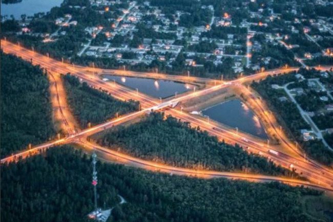 The Matanzas Woods Parkway interchange with I-95 in an image issued by county government in mid-November. That interchange is not slated for lighting improvements as it is the newest in the county.