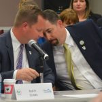 Matt Dunn, left, and former County Administrator Craig Coffey had each others' ears. (© FlaglerLive)