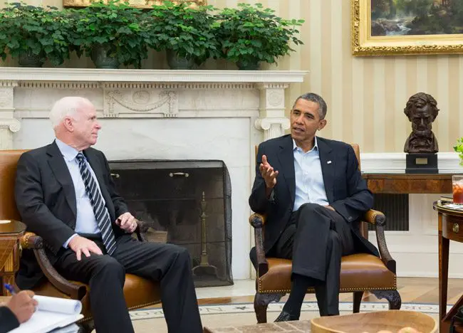 John McCain and Barack Obama at the White House ion 2013. (White House)