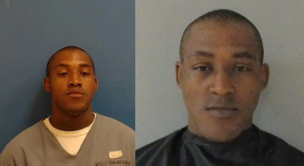 Capers J. McClendon in a Florida prison photo, left, and in his more recent booking at the Flagler County jail. 