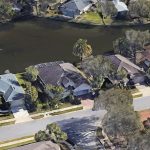 The McCutcheon property, second from left, in Grand Haven, where the crash occurred Friday morning. (Google Earth)