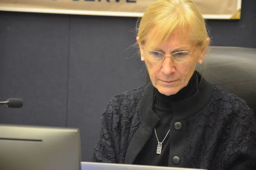 Flagler County School Board member Janet McDonald had been sharpening knives before, during and especially after Tuesday's tumultuous meeting of the school board. (© FlaglerLive)