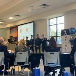 A team of high school students presenting their innovation to the judges at last year's MedNexus Challenge. (Palm Coast)