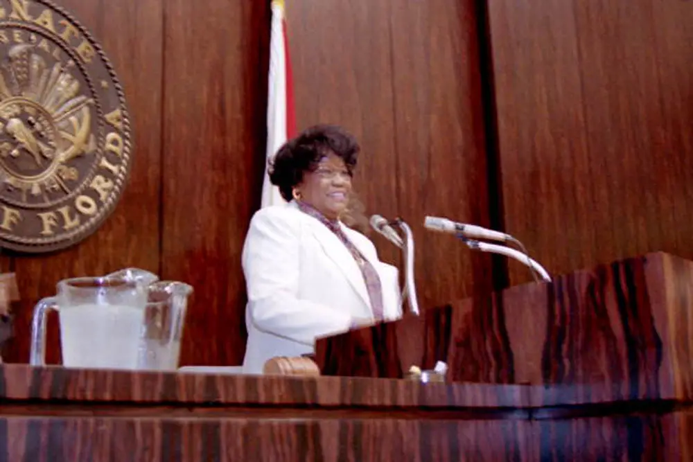 Carrie Meek in 1982 became the first Black woman elected to the state Senate. In 1992, she and fellow Democrats Alcee Hastings and Corrine Brown became Florida’s first Black members of Congress since Reconstruction. (Florida Memory)