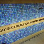 An inscription on a wall at the 9/11 Memorial Museum at the site of the World Trade Center towers. Behind the wall is a repository of some 8,000 unidentified human remains. Virgil's quote, however, was taken out of context, and misapplied to the memory of the 9/11 victims. (© Pierre Tristam/FlaglerLive)
