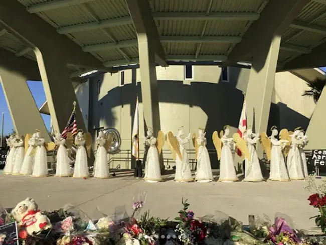A memorial for the victims of the Parkland massacre. (NSF)