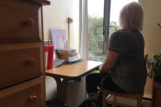 After struggling with addiction to both heroin and meth for decades, Kim got care at a residential treatment program for women — Epiphany Center, in San Francisco. She’s now working and plans to go back to college in the fall. (April Dembosky, KQED))