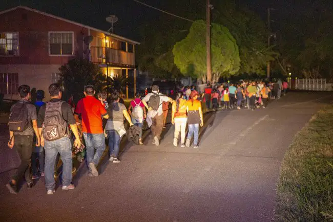 Undocumented migrants immediately after being seized by the U.S. Bordfer Patrol on June 15 near Los Ebanos, Texas. (Border Patrol)