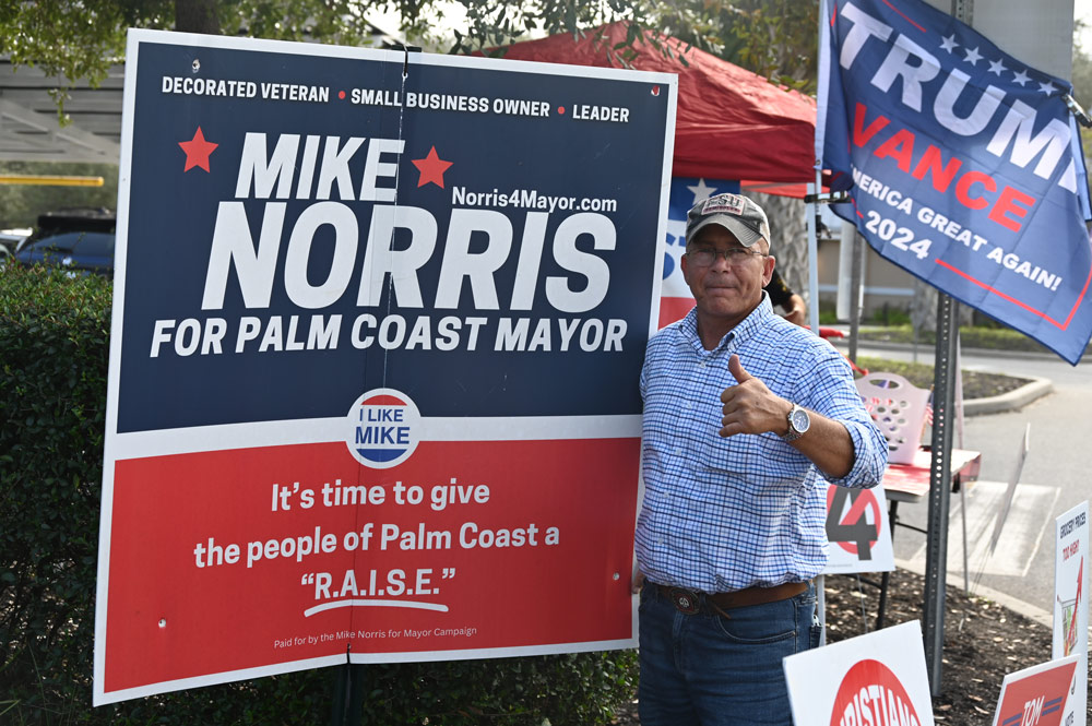 A Flagler County Republican Party resolution that failed was calling on Mayor Mike Norris to remember what he ran on, but also to acknowledge his misconduct since his election. (© FlaglerLive)