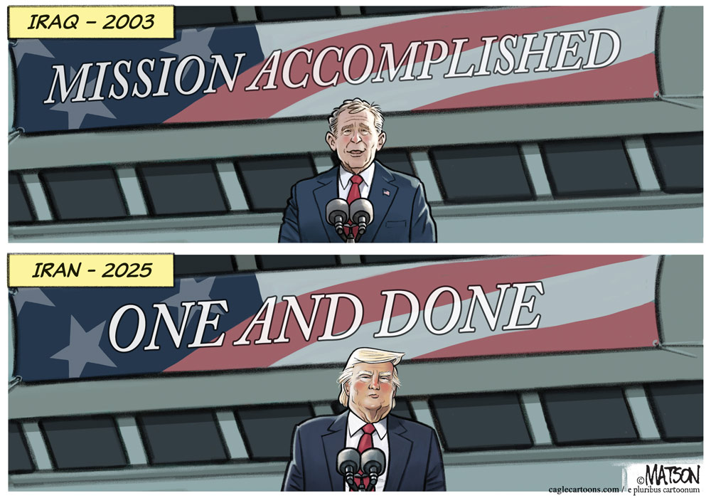 Iraq Missioned Accomplished Iran One and Done by R.J. Matson, Portland.