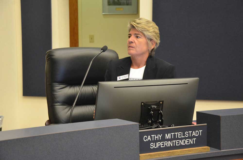 Superintendent Cathy Mittelstadt. (© FlaglerLive)