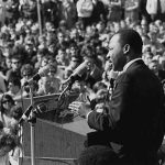 Martin Luther King, Jr., speaking against the Vietnam War, St. Paul Campus, University of Minnesota. (Wikimedia Commons)