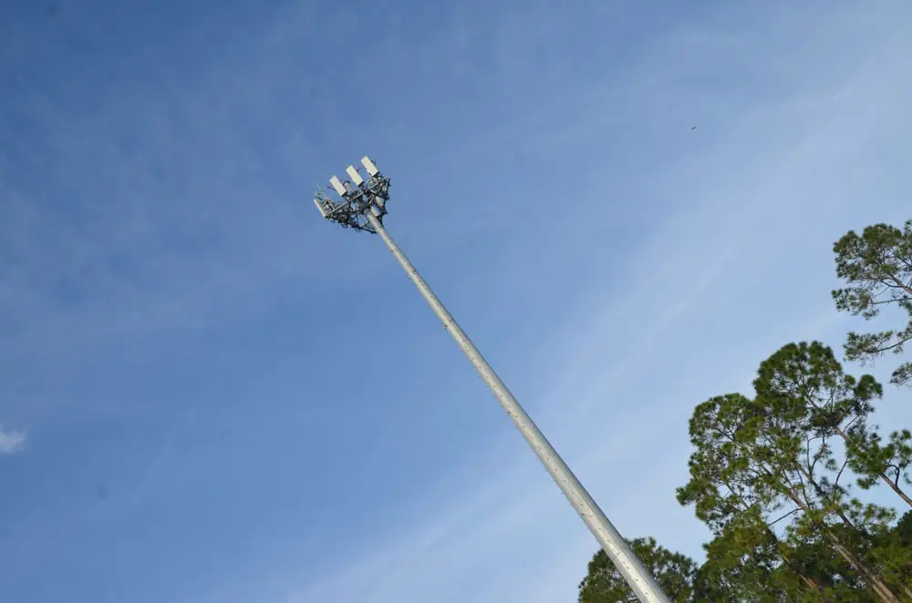 The year-and-a-half-old cell-tower monopole on Palm Coast Parkway, near Heroes Park. A similar pole is planned for a parcel on the city's Palm Harbor Golf Club. 