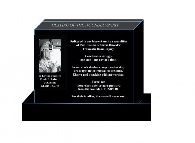 A conceptual rendition of the monument proposed for Heroes Park. Click on the image for larger view. 