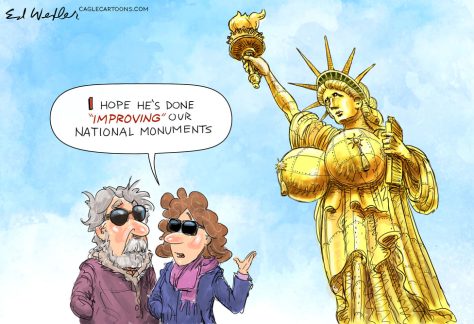 Statue Of Liberty Boob Job by Ed Wexler, CagleCartoons.com