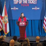 Florida Republican U.S. Sen. Ashley Moody speaking in Tampa on Aug. 20, 2026. (Photo by Mitch Perry/Florida Phoenix).
