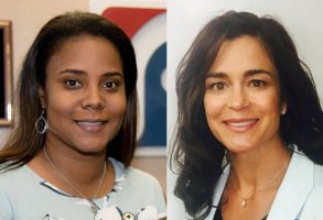 LaShakia Moore, left, the principal at Rymfire, and Anna Crawford, the principal at Wadsworth Elementary. (Flagler Schools)