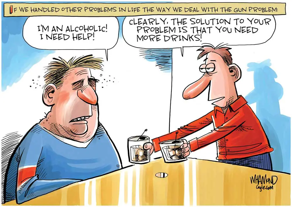 The Gun Problem by Dave Whamond, Canada, PoliticalCartoons.com