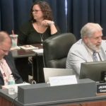 County Administrator Jerry Cameron, right, had invited Palm Coast City Manager Matt Morton to a county commission meeting in July 2015, a few months into either man's tenures in their jobs. Cameron is now being discussed as an interim replacement for Morton, who resigned this week. (© FlaglerLive via Flagler TV)