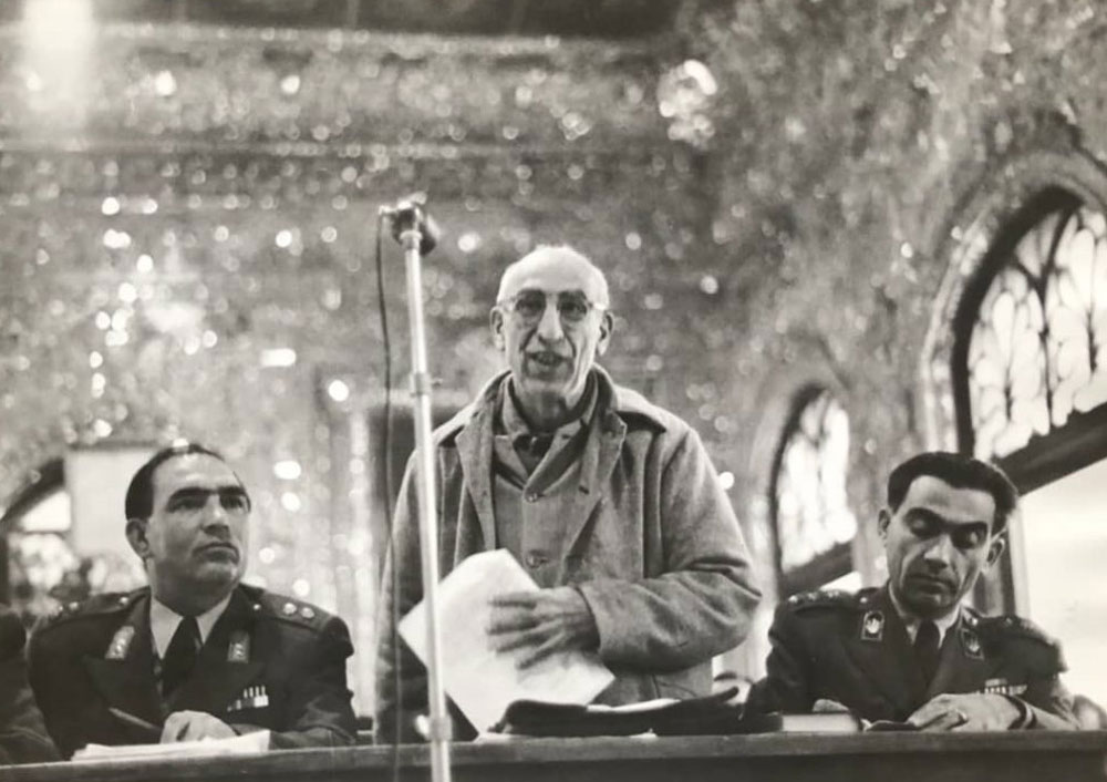 Mohammad Mosaddegh at his court martial after the CIA's illegal coup that unseated him as prime minister of Iran in 1953. (Wikimedia Commons)