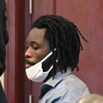 Kwentel Moultrie in court six weeks ago. (© FlaglerLive)