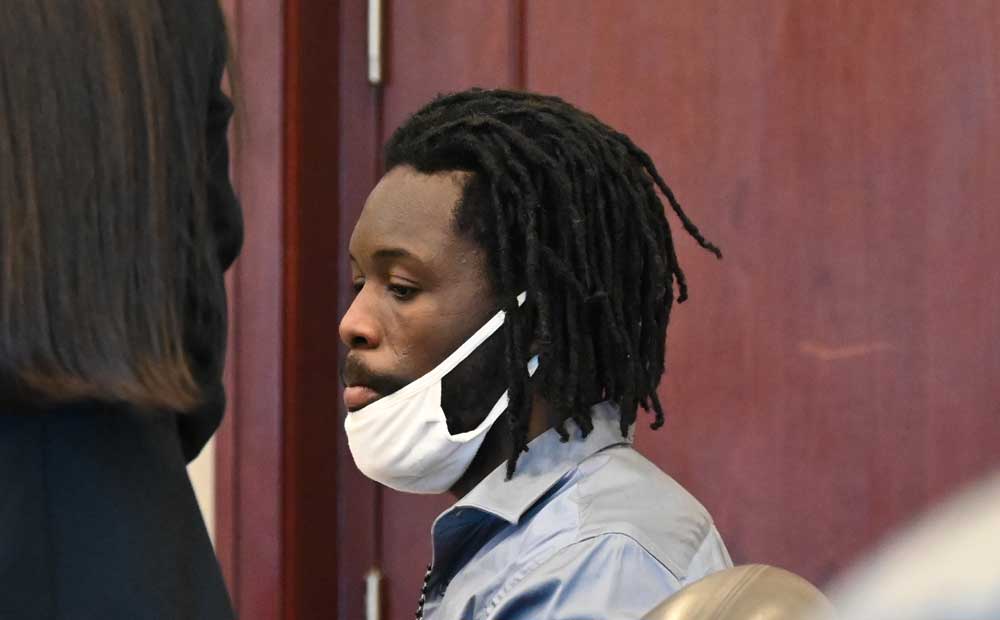 Kwentel Moultrie in court six weeks ago. (© FlaglerLive)