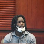 Kwentel Moultrie took the stand in his own defense today. (© FlaglerLive)