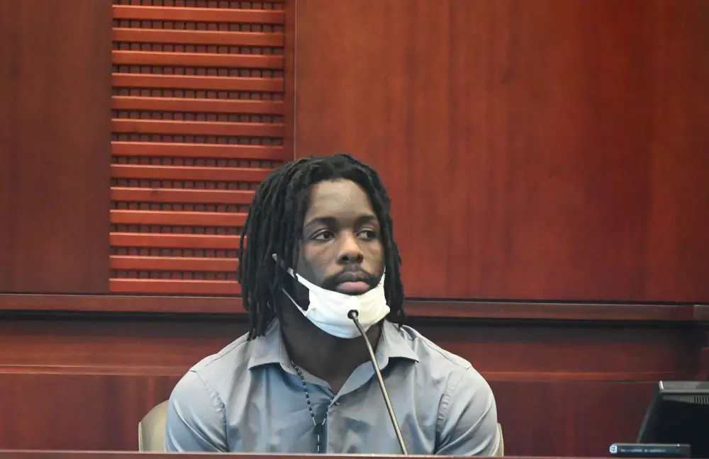 Kwentel Moultrie took the stand in his own defense today. (© FlaglerLive)