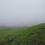 It's not just the fog. You can't see the mountaintop because coal mining has removed it: a former mountain in West Virginia. (© FlaglerLive)