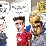 Elon attacks his advertisers by Dave Whamond, Canada, PoliticalCartoons.com