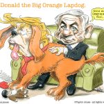 Netanyahu and Trump lapdog by Taylor Jones, Politicalcartoons.com