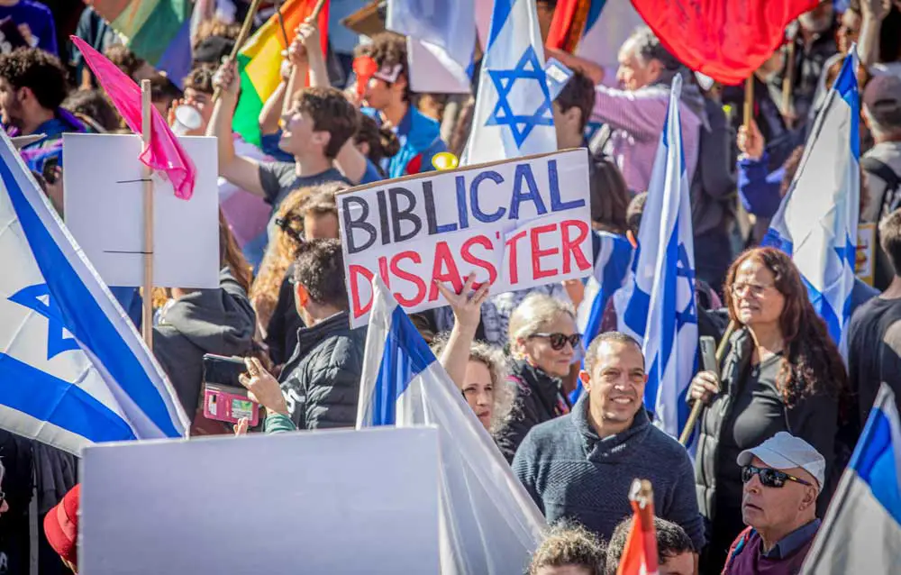 Israelis protest the new government – the most far-right, religiously conservative in history – on Dec. 29, 2022, outside the Knesset, Israel’s parliament. 
