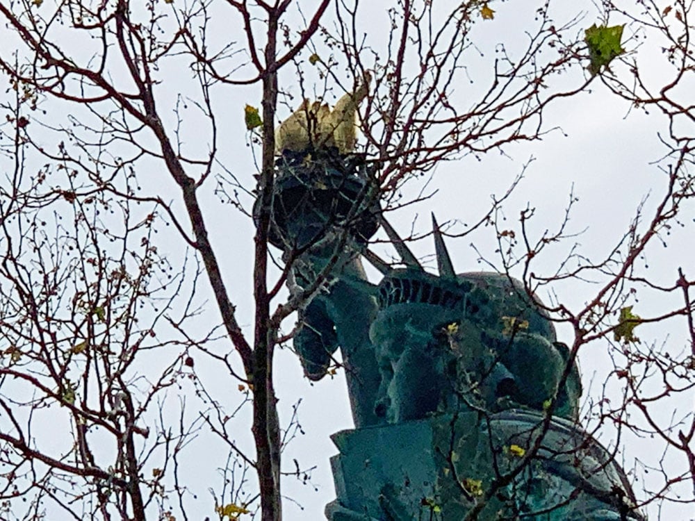 Her beacon is harder to discern on the even of America's 250th anniversary. (© FlaglerLive)