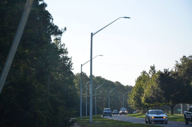 Belle Terre Parkway's new lights. (© FlaglerLive)