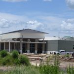 The Nexus Center, a south side library and the county's future home of its Health and Human Services division, is approaching completion off Commerce Parkway. (© FlaglerLive)