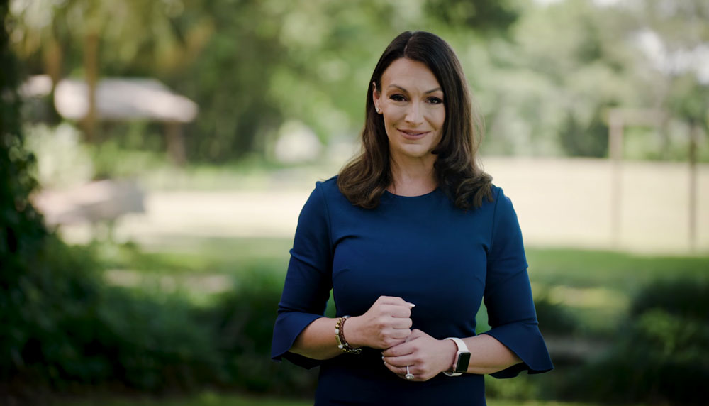 Nikki Fried during her announcement by video today. 