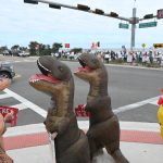 At the No Kings protest in Flagler Beach on Oct. 18. (© FlaglerLive)