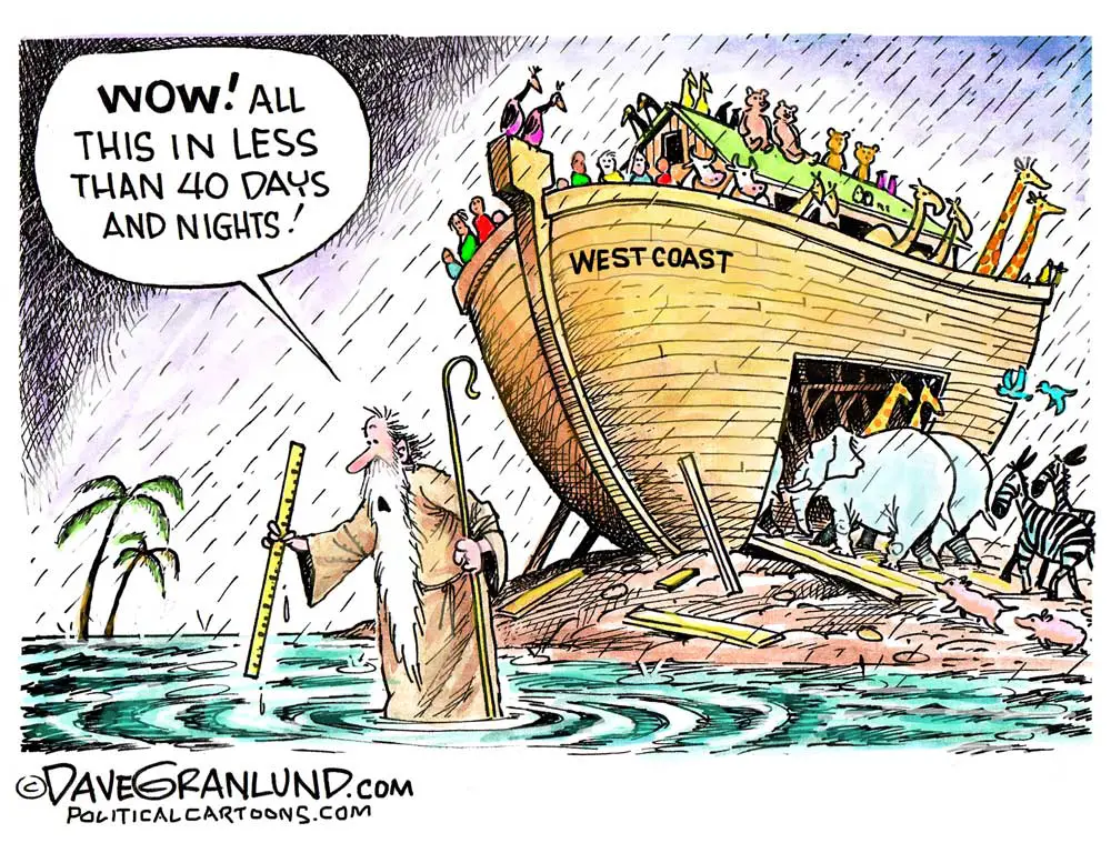 West Coast flooding by Dave Granlund, PoliticalCartoons.com