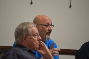 Steve Nobile follows in Bill McGuire's footsteps: McGuire, seen here in a November 2015 meeting, also resigned his seat months before an election. Click on the image for larger view. (© FlaglerLive)