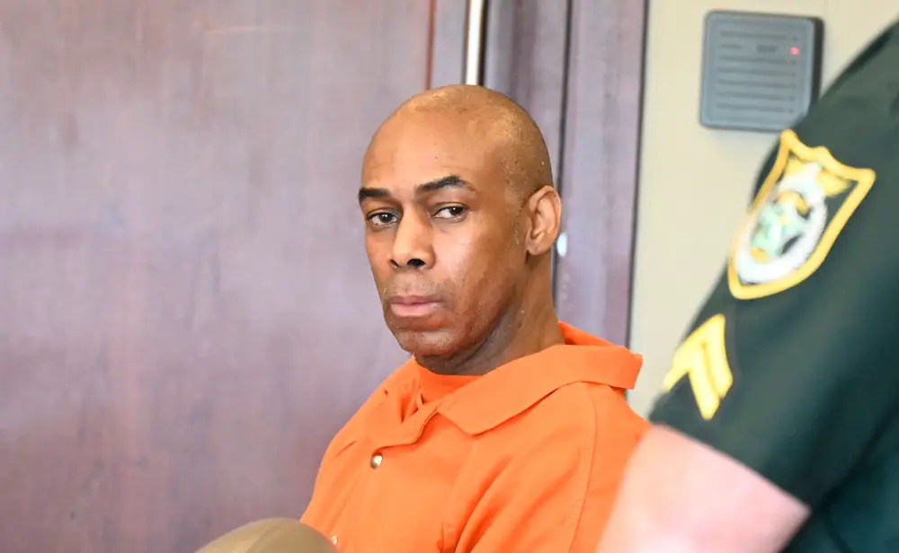 Leon Norman Wiley today at his sentencing. He was sentenced to life in prison without parole. (© FlaglerLive)