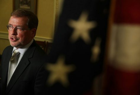 Grover Norquist, president of Americans for Tax Reform, speaks on Capitol Hill on Nov. 7, 2017.