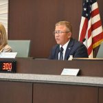 Mayor Mike Norris was willing to joing 25 other local governments in a lawsuit against lawmakers' passage of Senate Bill 180 earlier this year. Council member Theresa Pontieri said not just yet. (© FlaglerLive)