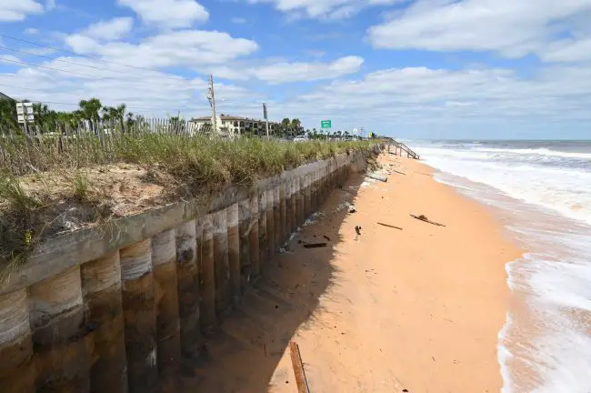 The north view of the wall looking toward Beverly Beach. (© FlaglerLive)