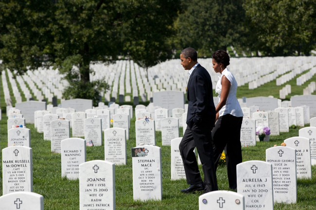 obama arlington cemetery 9/11 iraq afghanistan wars reckoning