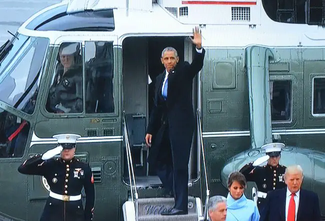 obama leaving trump inauguration