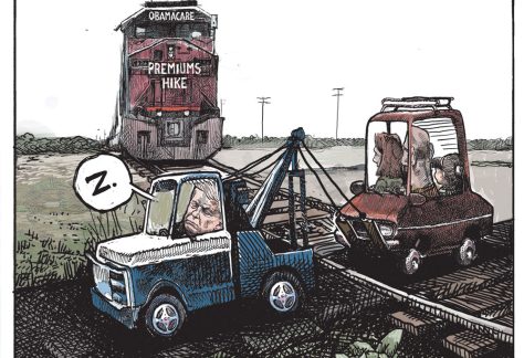 Rise in premiums for Obamacare by Michael de Adder, CagleCartoons.com