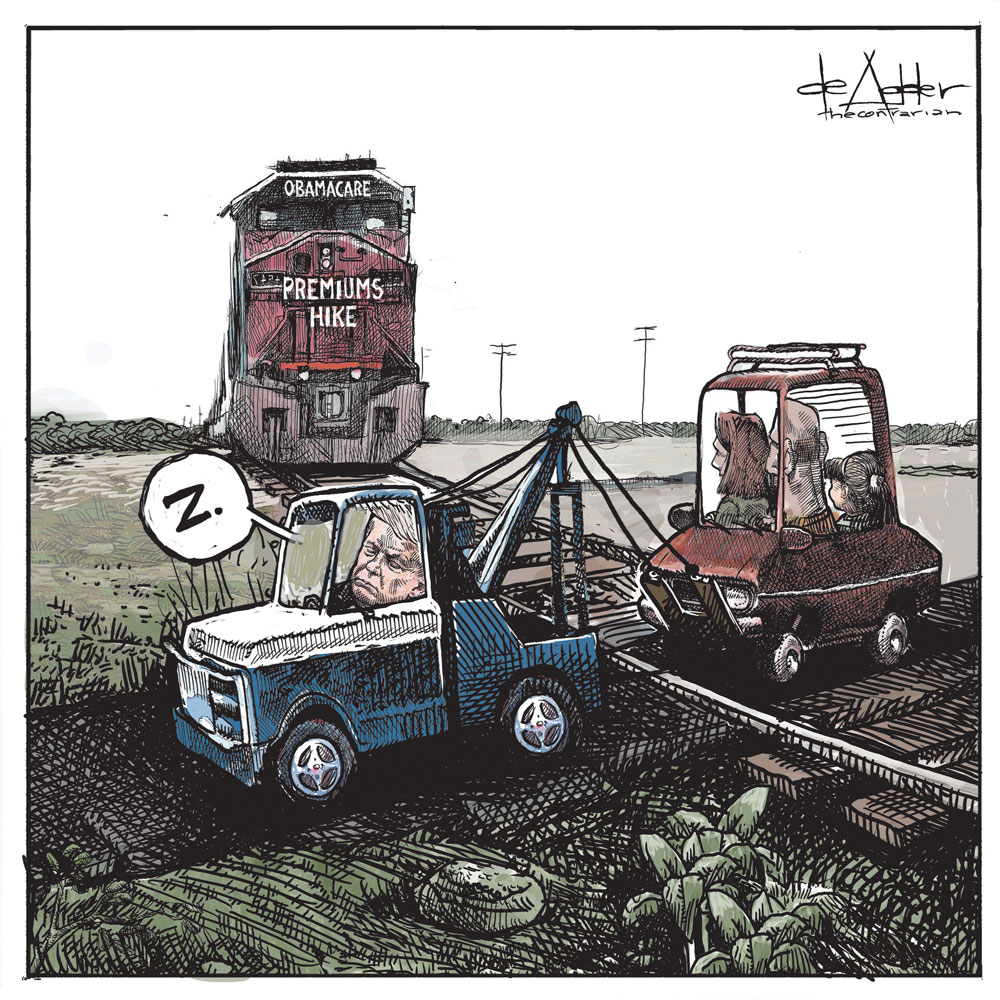 Rise in premiums for Obamacare by Michael de Adder, CagleCartoons.com