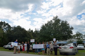 The demonstration was muted compared to, say, tea party events. Click on the image for larger view. (© FlaglerLive)