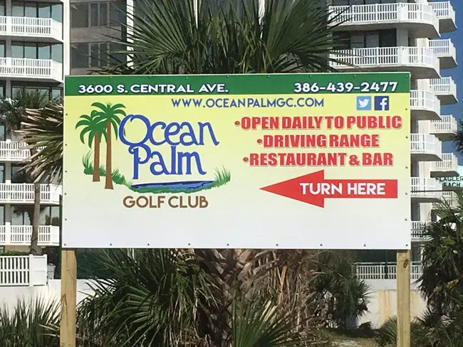 Ocean Palm Golf Club, the nine-hole course at the south end of Flagler Beach, has had its issues in the past year--the city commission found it in default of its lease this month--but  the course has new management, a new sign, and renewed vigor as it attempts to make its mark . (© FlaglerLive)