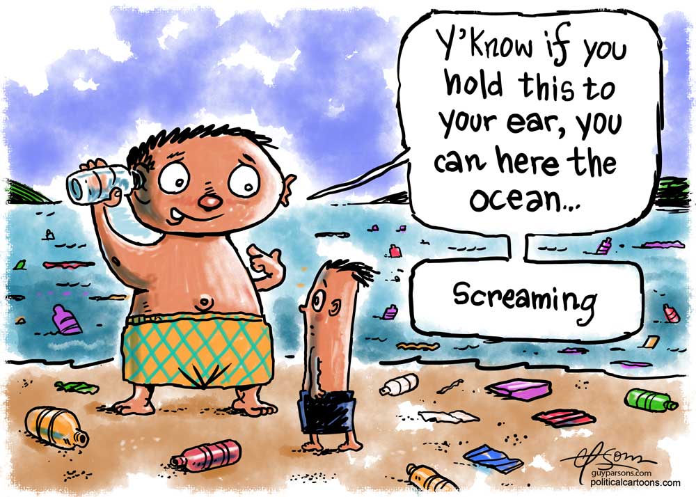 Ocean pollution by Guy Parsons, PoliticalCartoons.com